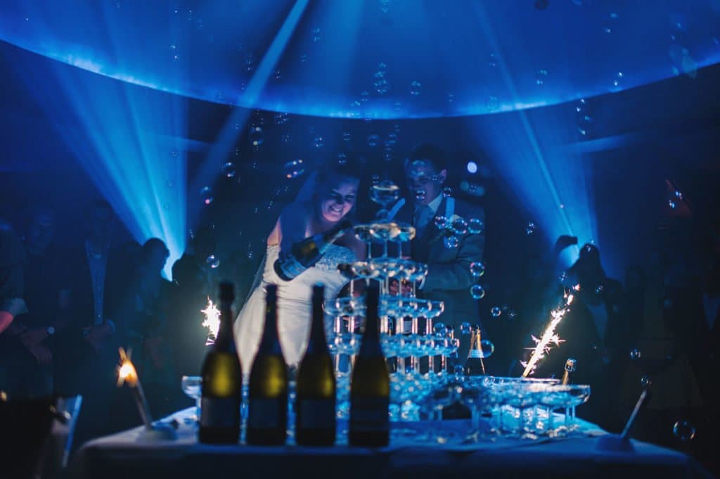 Champagnetoren met sterretjes tijdens een receptie bij De Haas in Elburg